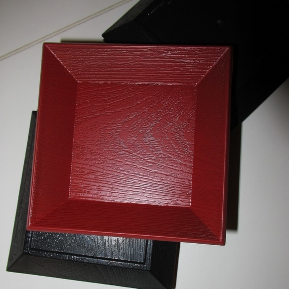 Japanese lacquerware square sauce dishes - Picture 1 of 8